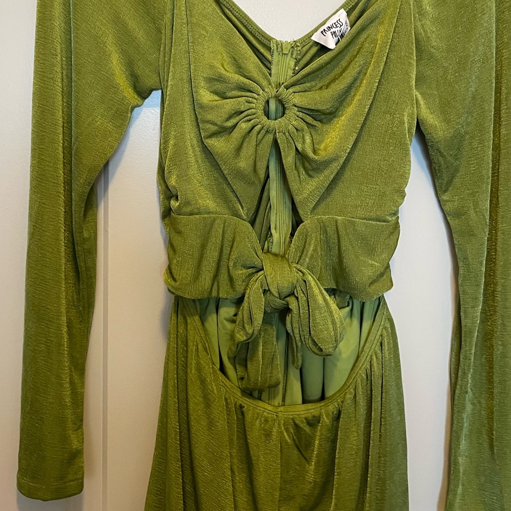 Princess Polly Olive Green Loriella Long Sleeve Romper - Picture 3 of 10